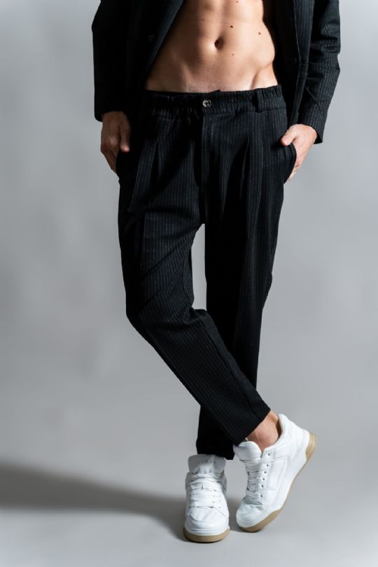 PANTALONE PIEGHE GESSATO