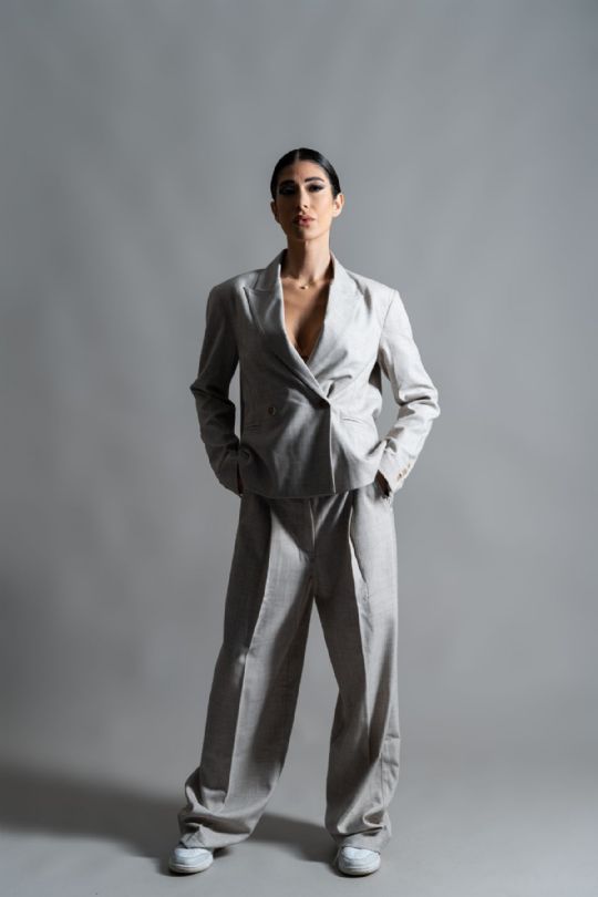 PANTALONE PIEGHE FRESCO GRIGIO